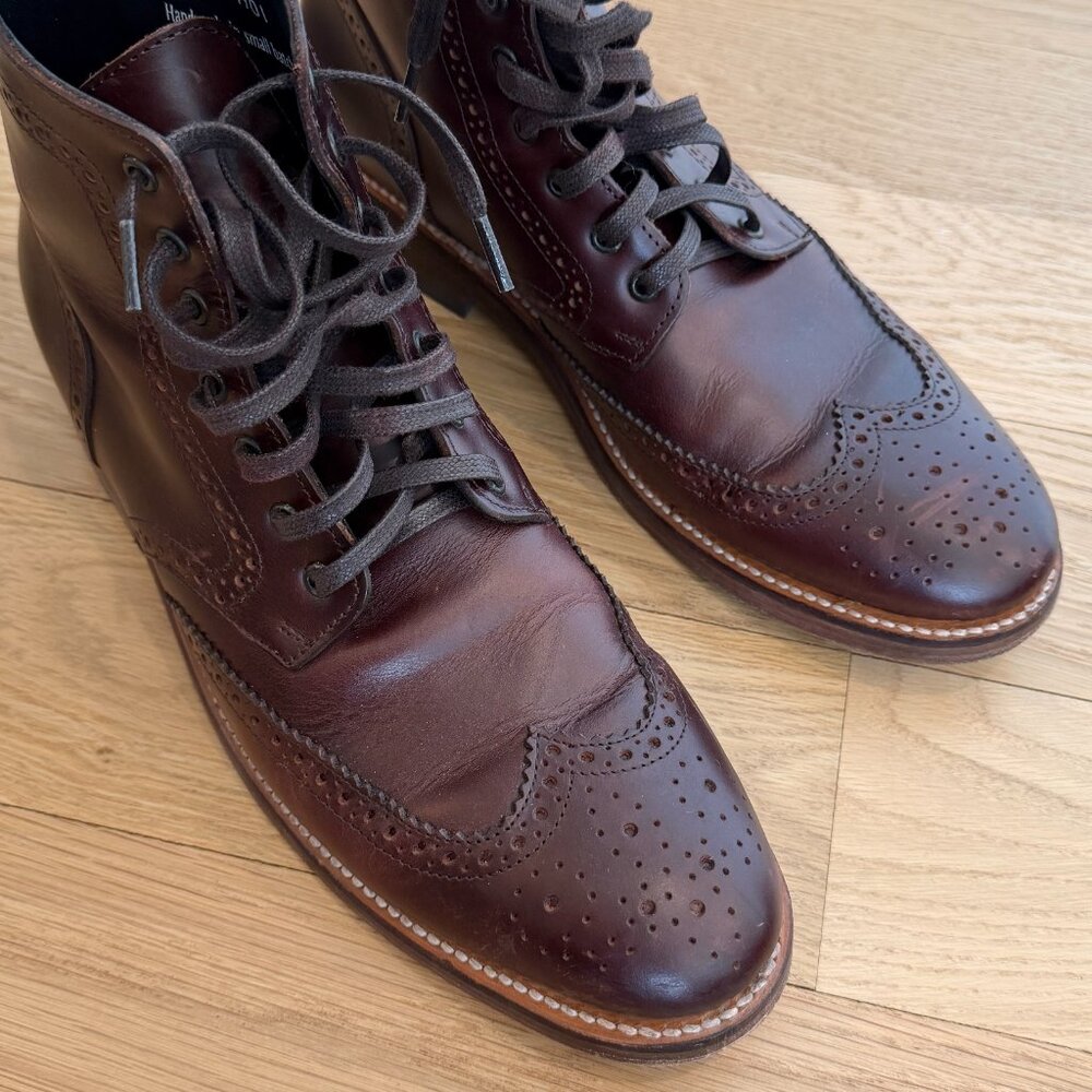 Thursday Boots WIngtip Color Brown Size 10 Leather Sole